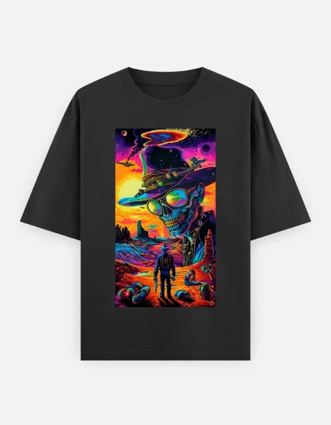 Psychedelic Skull Cowboy — Purple front